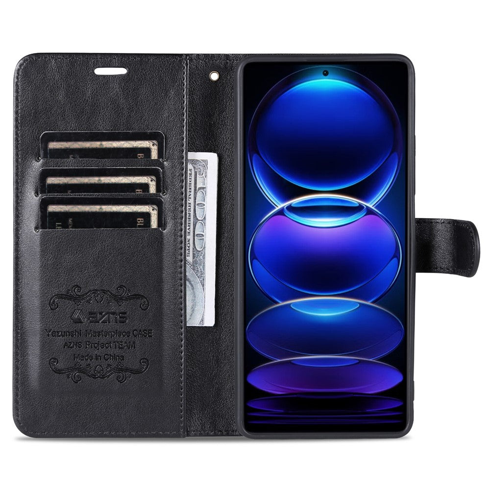 AZNS For Xiaomi Redmi Note 12 Pro 5G / 12 Pro Speed 5G / Poco X5 Pro 5G PU Leather Stand Wallet Cover with Strap