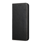 Til Samsung Galaxy A54 5G Flip Wallet-etui i PU-læder med kulfibertekstur, magnetisk autolukning, stødsikker telefoncover med stander