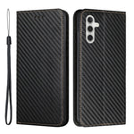 For Samsung Galaxy A34 5G Shockproof Carbon Fiber Texture Phone Cover Magnetic Auto Closing PU Leather Flip Wallet Case Stand