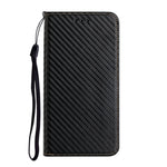 For Samsung Galaxy A34 5G Shockproof Carbon Fiber Texture Phone Cover Magnetic Auto Closing PU Leather Flip Wallet Case Stand