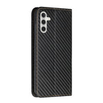For Samsung Galaxy A34 5G Shockproof Carbon Fiber Texture Phone Cover Magnetic Auto Closing PU Leather Flip Wallet Case Stand