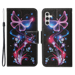 For Samsung Galaxy A54 5G Cross Texture PU Leather Wallet Case Magnetic Closure Pattern Printing Flip Stand Phone Cover with Strap