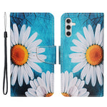 For Samsung Galaxy A54 5G Cross Texture PU Leather Wallet Case Magnetic Closure Pattern Printing Flip Stand Phone Cover with Strap