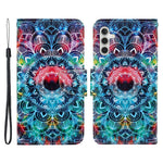 For Samsung Galaxy A54 5G Cross Texture PU Leather Wallet Case Magnetic Closure Pattern Printing Flip Stand Phone Cover with Strap