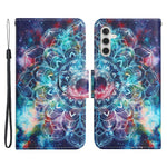 For Samsung Galaxy A54 5G Cross Texture PU Leather Wallet Case Magnetic Closure Pattern Printing Flip Stand Phone Cover with Strap