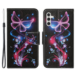 For Samsung Galaxy A34 5G Pattern Printing PU Leather Phone Case Cross Texture Wallet Stand Magnetic Closure Cover with Strap