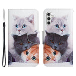 For Samsung Galaxy A34 5G Pattern Printing PU Leather Phone Case Cross Texture Wallet Stand Magnetic Closure Cover with Strap