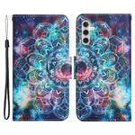 For Samsung Galaxy A34 5G Pattern Printing PU Leather Phone Case Cross Texture Wallet Stand Magnetic Closure Cover with Strap