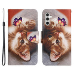 For Samsung Galaxy A34 5G Pattern Printing PU Leather Phone Case Cross Texture Wallet Stand Magnetic Closure Cover with Strap