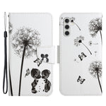 For Samsung Galaxy A34 5G Pattern Printing PU Leather Phone Case Cross Texture Wallet Stand Magnetic Closure Cover with Strap
