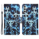For Samsung Galaxy A34 5G Cross Texture PU Leather Flip Protective Case Pattern Printing Magnetic Stand Wallet Cover with Strap