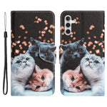 For Samsung Galaxy A34 5G Cross Texture PU Leather Flip Protective Case Pattern Printing Magnetic Stand Wallet Cover with Strap