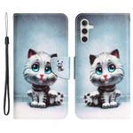 For Samsung Galaxy A34 5G Cross Texture PU Leather Flip Protective Case Pattern Printing Magnetic Stand Wallet Cover with Strap