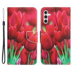 For Samsung Galaxy A34 5G Cross Texture PU Leather Flip Protective Case Pattern Printing Magnetic Stand Wallet Cover with Strap