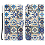 For Samsung Galaxy A34 5G Cross Texture PU Leather Flip Protective Case Pattern Printing Magnetic Stand Wallet Cover with Strap
