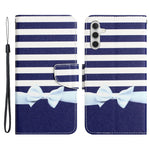 For Samsung Galaxy A34 5G Cross Texture PU Leather Flip Protective Case Pattern Printing Magnetic Stand Wallet Cover with Strap