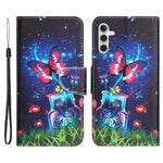 For Samsung Galaxy A34 5G Cross Texture PU Leather Flip Protective Case Pattern Printing Magnetic Stand Wallet Cover with Strap
