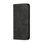 Drop-proof Telefoncover til Samsung Galaxy A34 5G, Line Imprinting Ensfarvet PU-læder Pung Stativ Beskyttelsescover med Rem