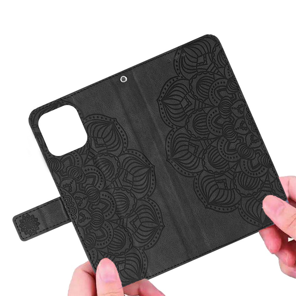 For Samsung Galaxy A34 5G Imprinted Mandala Flower Phone Flip Wallet Case Stand PU Leather Anti-scratch Cell Phone Cover