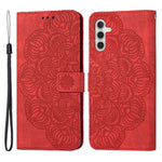 For Samsung Galaxy A34 5G Imprinted Mandala Flower Phone Flip Wallet Case Stand PU Leather Anti-scratch Cell Phone Cover