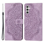 For Samsung Galaxy A34 5G Imprinted Mandala Flower Phone Flip Wallet Case Stand PU Leather Anti-scratch Cell Phone Cover