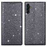 Samsung Galaxy A14 5G / A14 4G Glitter Bling PU-läder Magnetiskt självabsorberande fodral Korthållare Stativ Slim Flip Mobilskal