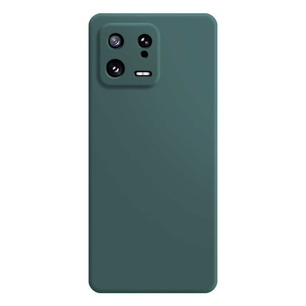 Rubberized Cellphone Shell TPU Case for Xiaomi 13 5G, Microfiber Lining Design Straight Edge Protective Cover