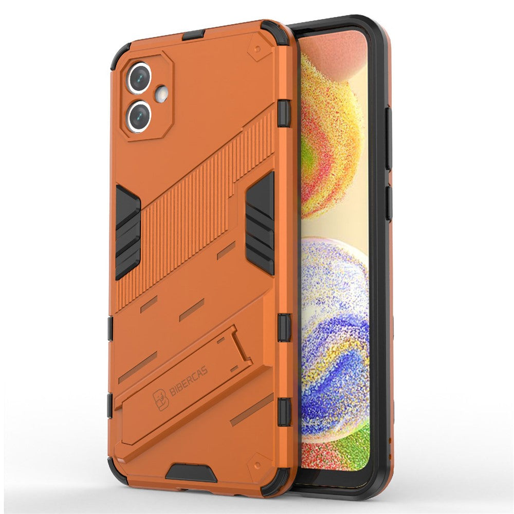 Til Samsung Galaxy A04e 4G / F04 4G / M04 4G Stødsikkert Kickstand Cover Blødt TPU Hårdt PC Anti-fald Beskyttende Telefoncover