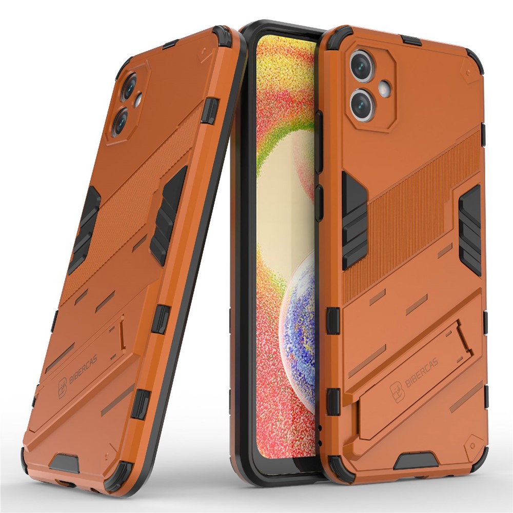 Til Samsung Galaxy A04e 4G / F04 4G / M04 4G Stødsikkert Kickstand Cover Blødt TPU Hårdt PC Anti-fald Beskyttende Telefoncover