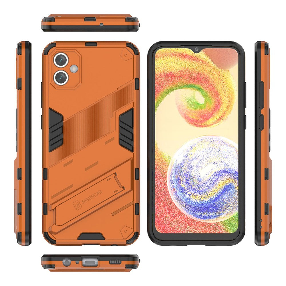 Til Samsung Galaxy A04e 4G / F04 4G / M04 4G Stødsikkert Kickstand Cover Blødt TPU Hårdt PC Anti-fald Beskyttende Telefoncover