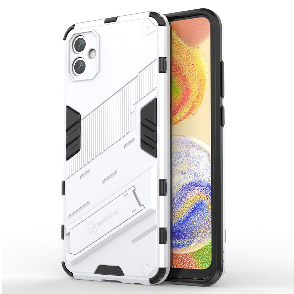 Til Samsung Galaxy A04e 4G / F04 4G / M04 4G Stødsikkert Kickstand Cover Blødt TPU Hårdt PC Anti-fald Beskyttende Telefoncover