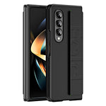Stødsikkert cover til Samsung Galaxy Z Fold3 5G Anti-fald Hårdt PC-telefoncover Gummiert beskyttelsescover med elastisk rem