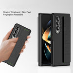 Stødsikkert cover til Samsung Galaxy Z Fold3 5G Anti-fald Hårdt PC-telefoncover Gummiert beskyttelsescover med elastisk rem