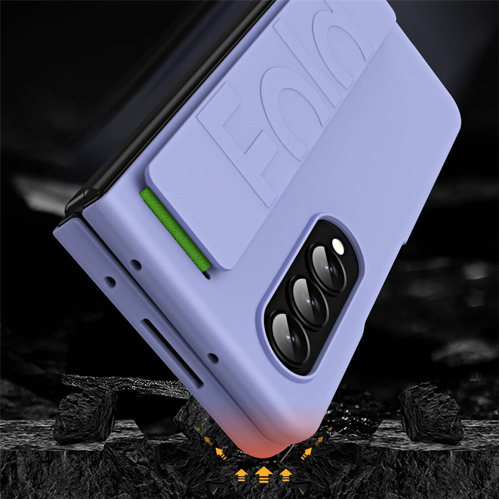 Stødsikkert cover til Samsung Galaxy Z Fold3 5G Anti-fald Hårdt PC-telefoncover Gummiert beskyttelsescover med elastisk rem