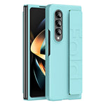 Stødsikkert cover til Samsung Galaxy Z Fold3 5G Anti-fald Hårdt PC-telefoncover Gummiert beskyttelsescover med elastisk rem
