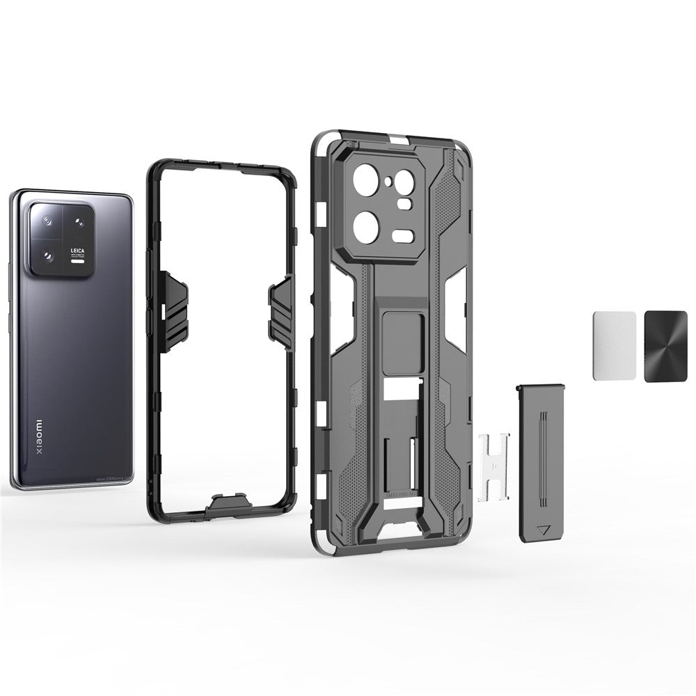 For Xiaomi 13 Pro 5G Hard PC Soft TPU Cell Phone Case Kickstand Drop-proof Back Cover