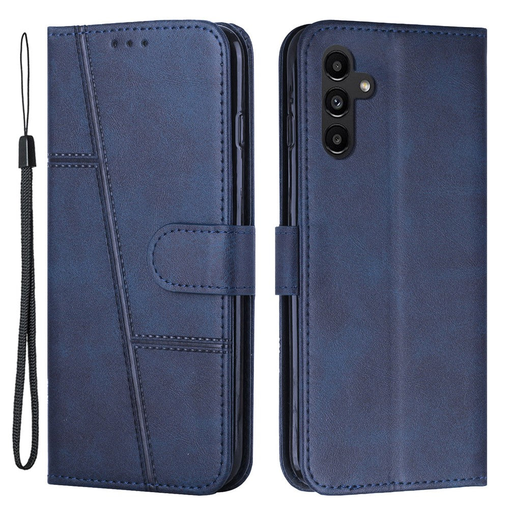 For Samsung Galaxy A54 5G Magnetic Clasp Wallet Phone Case Foldable Stand Stitching Imprinted Line PU Leather Cover