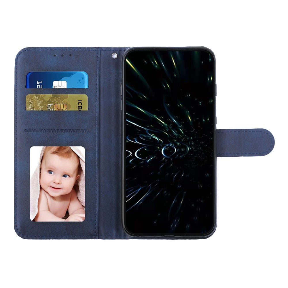 For Samsung Galaxy A54 5G Magnetic Clasp Wallet Phone Case Foldable Stand Stitching Imprinted Line PU Leather Cover