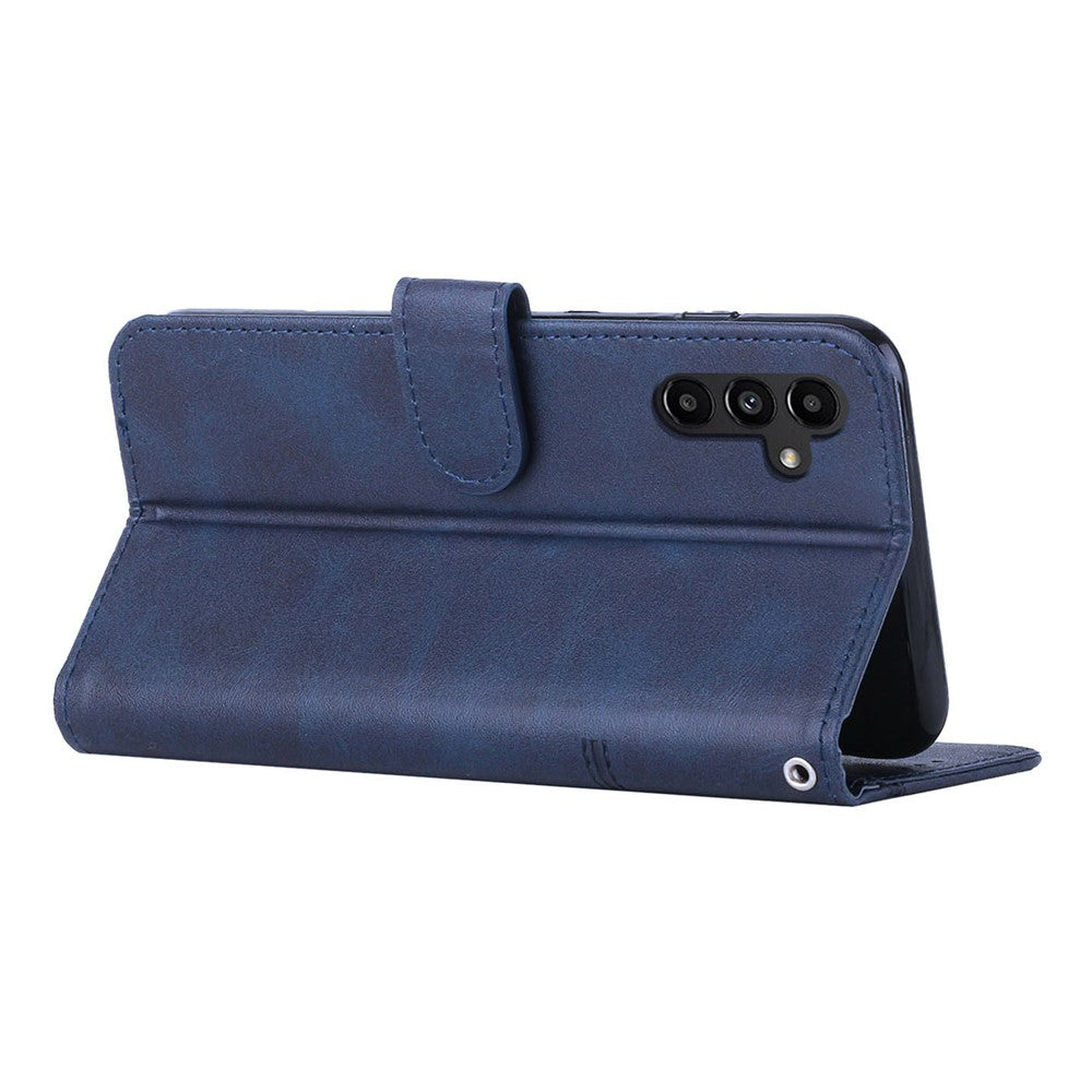 For Samsung Galaxy A54 5G Magnetic Clasp Wallet Phone Case Foldable Stand Stitching Imprinted Line PU Leather Cover