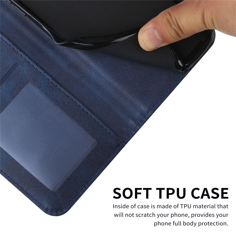 For Samsung Galaxy A54 5G Magnetic Clasp Wallet Phone Case Foldable Stand Stitching Imprinted Line PU Leather Cover