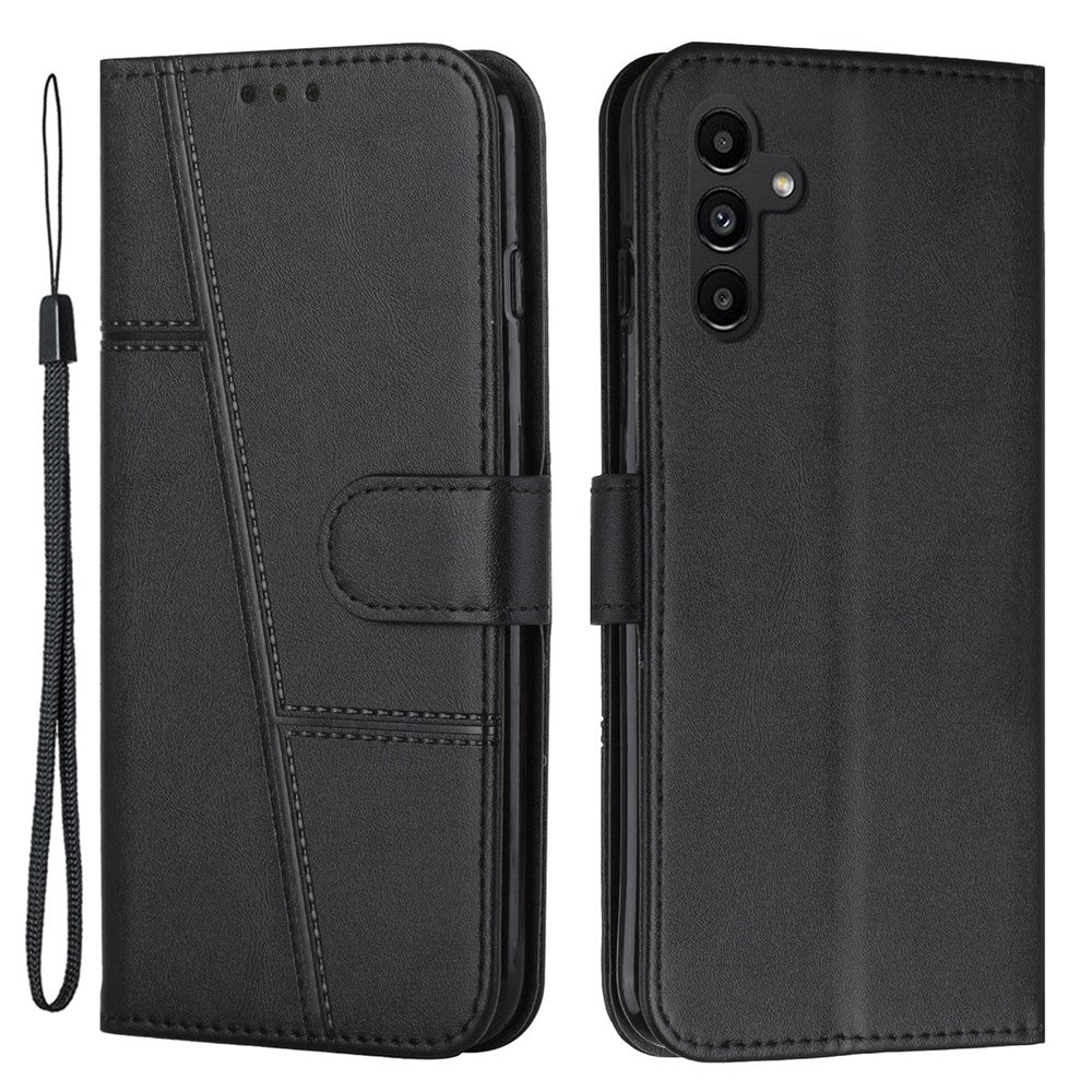 For Samsung Galaxy A54 5G Magnetic Clasp Wallet Phone Case Foldable Stand Stitching Imprinted Line PU Leather Cover