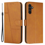For Samsung Galaxy A54 5G Magnetic Clasp Wallet Phone Case Foldable Stand Stitching Imprinted Line PU Leather Cover