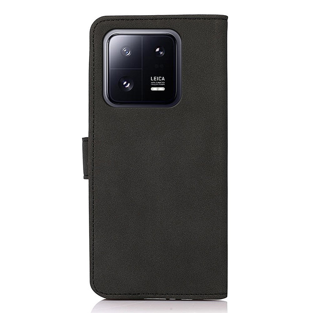 KHAZNEH For Xiaomi 13 Pro 5G Anti-scratch Textured PU Leather Wallet Phone Case Foldable Stand Smartphone Cover