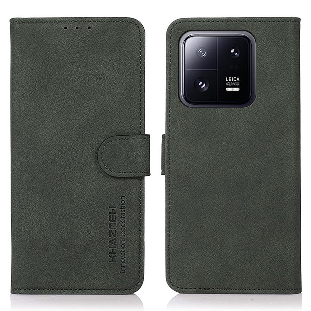 KHAZNEH For Xiaomi 13 Pro 5G Anti-scratch Textured PU Leather Wallet Phone Case Foldable Stand Smartphone Cover