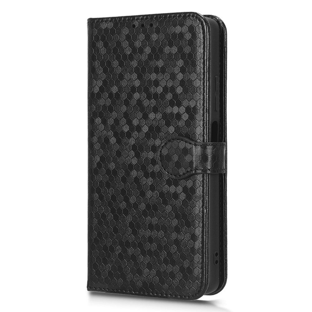 For Xiaomi Redmi Note 12 5G (Global) / (India) / (China) / Poco X5 5G Dot Pattern Imprinted PU Leather Flip Folio Phone Case Wallet Stand Drop-proof Cover with Strap