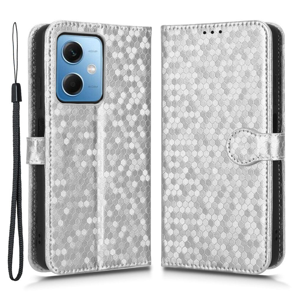 Xiaomi Redmi Note 12 5G (Global) / (Indien) / (Kina) / Poco X5 5G Prickmönster Präglat PU-läder Flip Folio mobilskal Plånboksfodral Stativ Fallsäkert Fodral med Rem