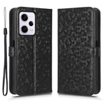 Flip Folio mobilskal För Xiaomi Redmi Note 12 Pro+ 5G, Prickmönster Präglat PU-läder Plånboksfodral Reptåligt Mobilskal Med Rem