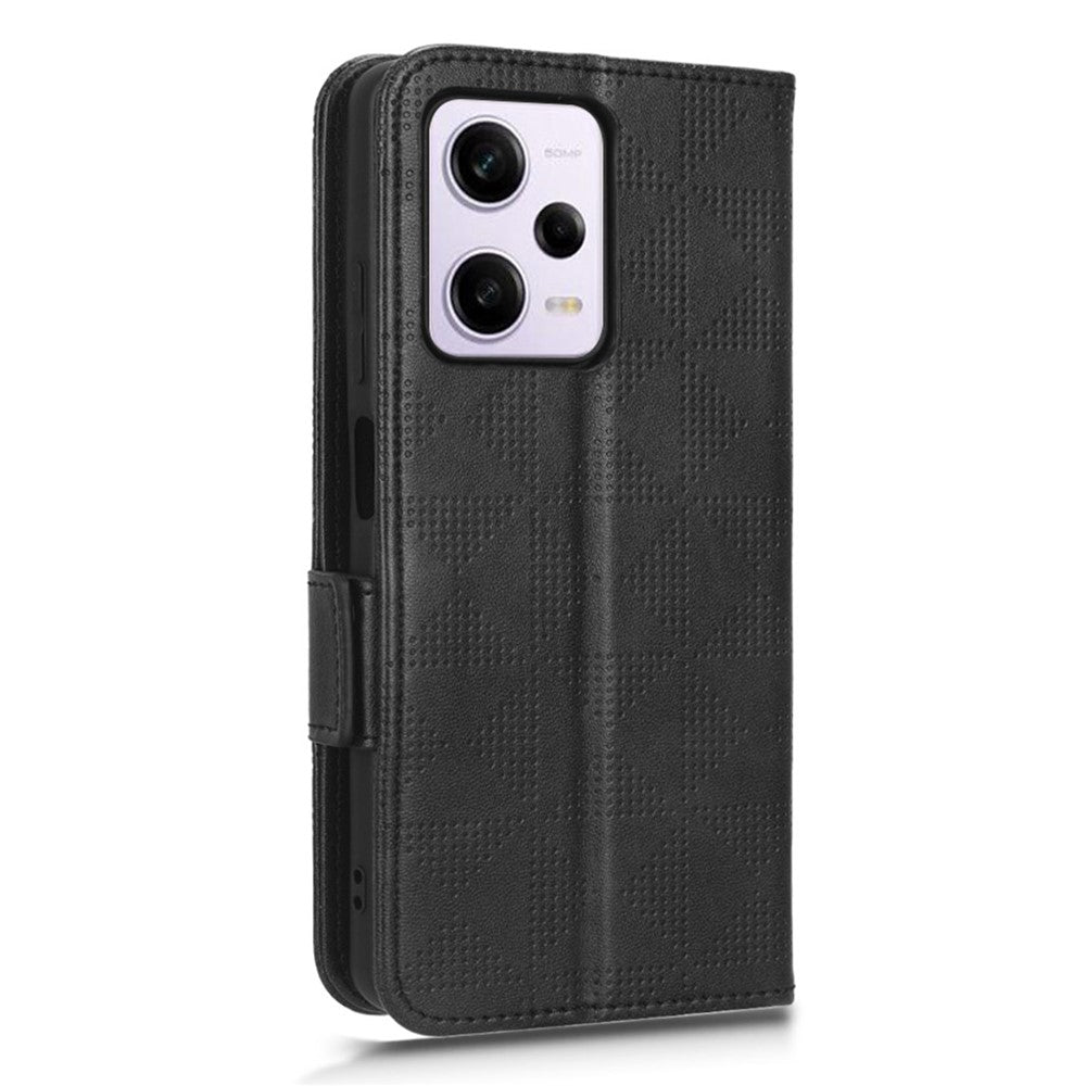 Xiaomi Redmi Note 12 Pro+ 5G Fullt skydd Mobilmobilfodral Stativ Plånbok PU-läder Präglat triangelmönster Flip-fodral
