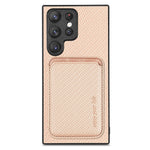 Samsung Galaxy S23 Ultra Kolfibertextur 2-i-1 Avtagbart mobilskal Korthållare PU-läder + TPU + PVC Hybridskal