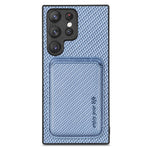 Samsung Galaxy S23 Ultra Kolfibertextur 2-i-1 Avtagbart mobilskal Korthållare PU-läder + TPU + PVC Hybridskal